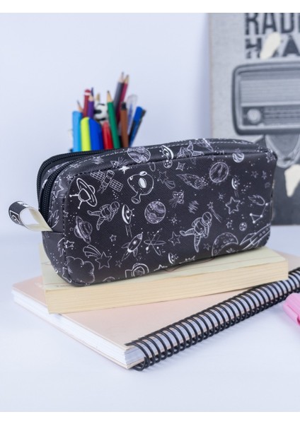 Kalem Kutusu Uzay Cute Iki Bölmeli Vegan Deri Çift Gözlü Kalemlik fiyatları