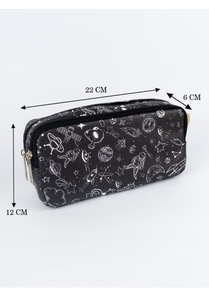 Kalem Kutusu Uzay Cute Iki Bölmeli Vegan Deri Çift Gözlü Kalemlik modelleri