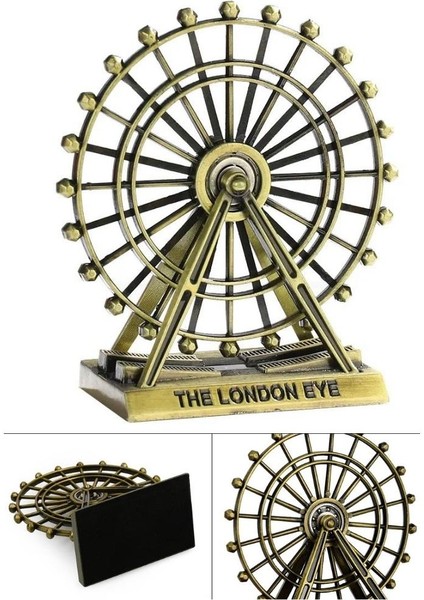 Vintage Metal Ingiltere London Eye Biblo Antik Bronz 9 cm fırsatları