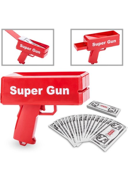 Parti Düğün Nişan Kına Doğum Günü Eğlence Aleti Para Saçma Tabancası Super Money Gun Püskürtme