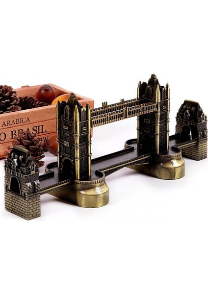 Vintage Metal Ingiltere London Tower Bridge Biblo Antik Bronz 20 cm
