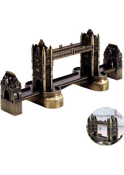 Vintage Metal Ingiltere London Tower Bridge Biblo Antik Bronz 20 cm fırsatları