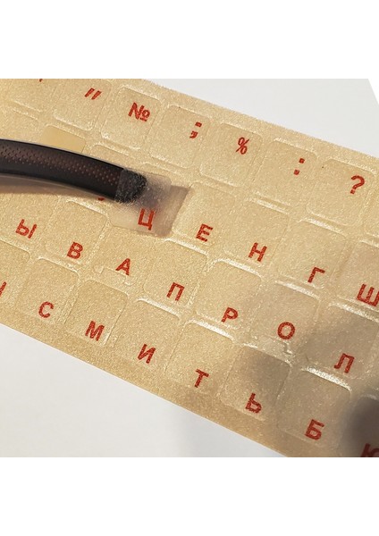 Mat Rusça Şeffaf Klavye Etiketi - Matte Russian Transparent Keyboard Sticker