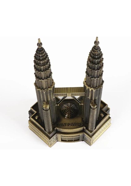 Vintage Metal Malezya Twin Towers Biblo Antik Bronz 18 cm fiyatları