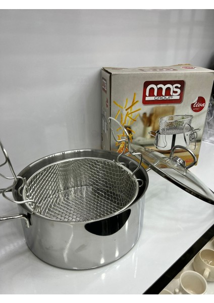 Kapaklı Çelik Kızartma Tenceresi-Çeyiz Kızartma Tenceresi-Paslanmaz Tel