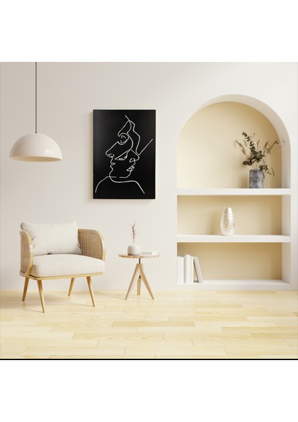 Minimalist Tablo, Kadın Erkek Silüeti Siyah Metal Duvar Tablosu, Salon Dekorasyon, Modern Duvar Dekorasyonu, Dekorasyon, 45x30 Duvar Dekoru,