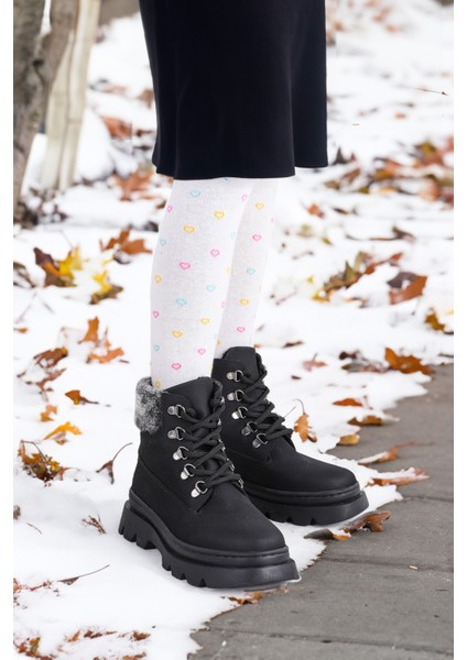 500 Günlük Fermuarlı Kız Çocuk Bot Ayakkabı Siyah modelleri