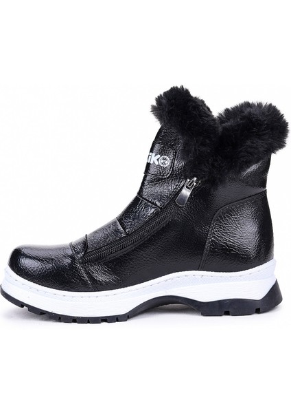 250 Rugan Çatlak Fermuarlı Kız Çocuk Bot Ayakkabı Siyah indirimleri