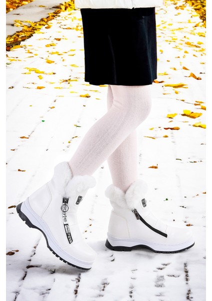 Bente Rugan Çatlak Fermuarlı Kız Çocuk Bot Ayakkabı