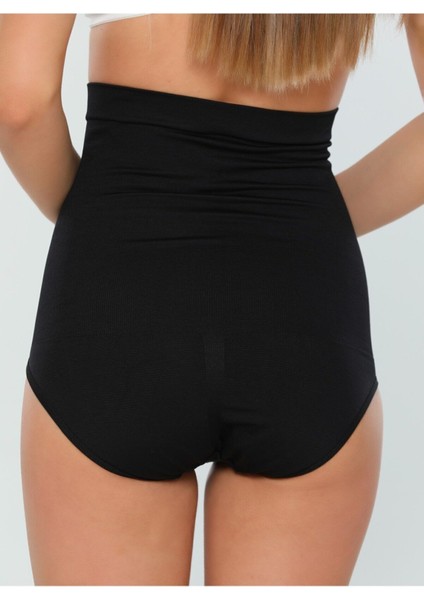 Underbust Alt Karın ve Göbek Toparlayıcı Inceltici Sıkılaştırıcı Gögüs Altı Silikonlu Kadın Yüksek Bel Siyah Slip Korse