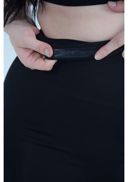 Underbust Alt Karın ve Göbek Toparlayıcı Inceltici Sıkılaştırıcı Gögüs Altı Silikonlu Kadın Yüksek Bel Siyah Slip Korse