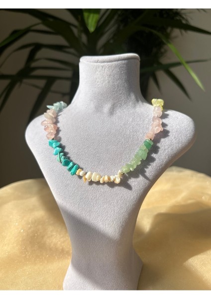 karışık doğaltaş kolye