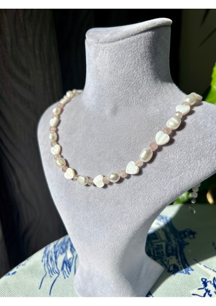 Inci-Sedef-Pembe Kuvars Kolye