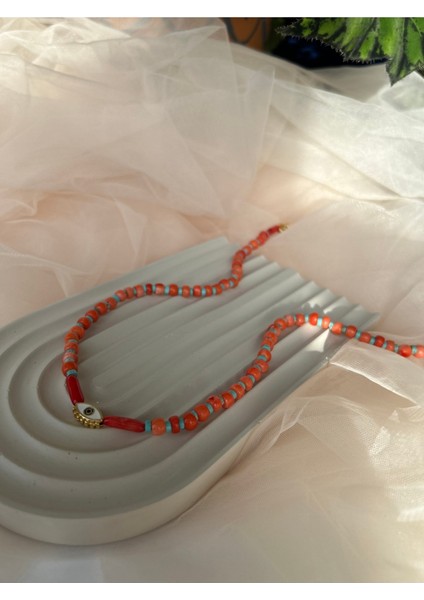 Mercan-turkuaz Kolye