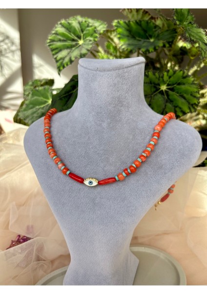 Mercan-turkuaz Kolye modelleri