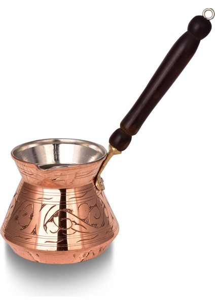Külhan Kalın Bakır Cezve 580ML Ahşap Kulp