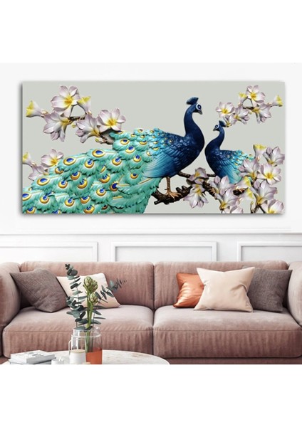 Dekoratif Tavus Kuşu Kanvas Tablo DR029