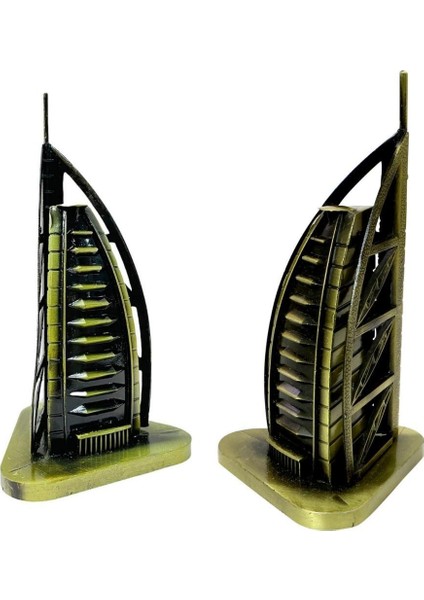 Vintage Metal Dubai Burj Al Arab Biblo Antik Bronz 16 cm fiyatları