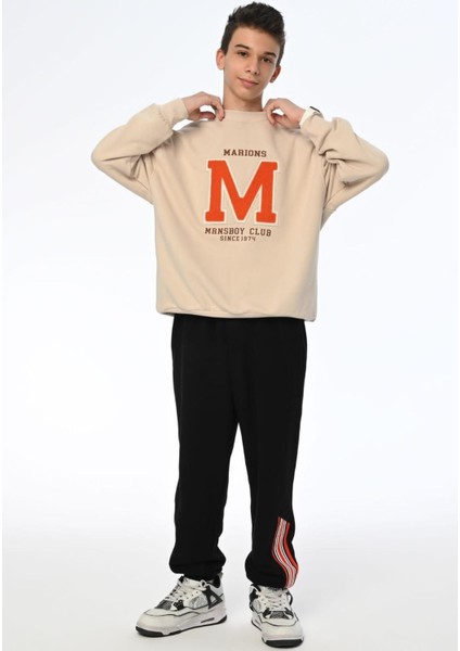 Erkek Çocuk M Harfi Işlemi Sweatshirt modelleri