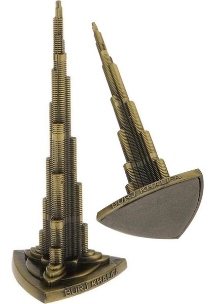 Dünyadan Hediyeler Vintage Metal Burj Khalifa Biblo Antik Bronz 25 cm Burç Halife