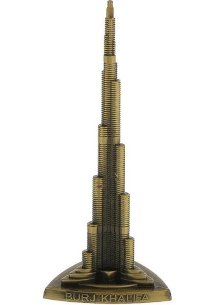 Dünyadan Hediyeler Vintage Metal Burj Khalifa Biblo Antik Bronz 22 cm Burç Halife