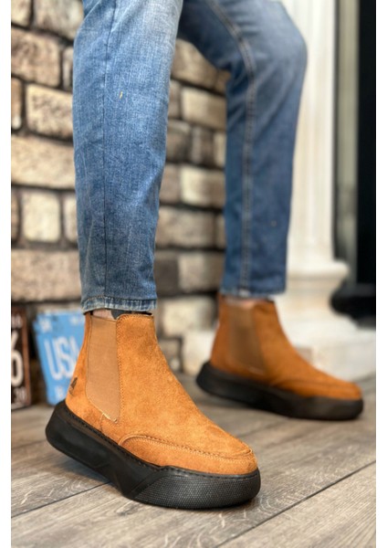 Rainın Store Bağcıksız Bantlı Erkek Yüksek Taban Taba Süet Spor Bot fiyatları