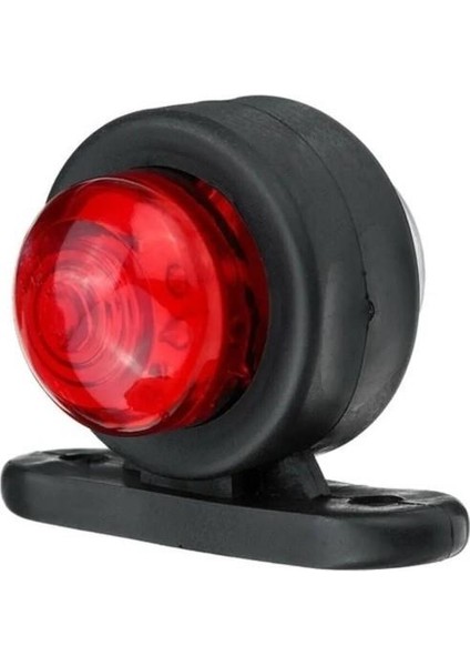 Mini Takoz Lamba Tek Ledli Kırmızı-Beyaz 12V-24V 1 Adet