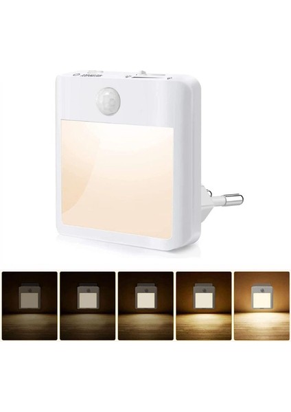 Akıllı Hareket Sensörlü LED Gece Lambası Fişe Takılan Hareket Sensörlü Güç Ayarlı LED Işık