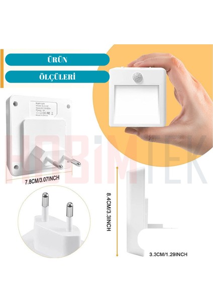 Akıllı Hareket Sensörlü LED Gece Lambası Fişe Takılan Hareket Sensörlü Güç Ayarlı LED Işık fiyatları