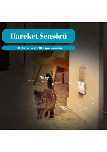 Akıllı Hareket Sensörlü LED Gece Lambası Fişe Takılan Hareket Sensörlü Güç Ayarlı LED Işık fırsatları