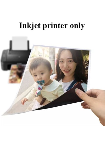 Dünya Magnet 5 Adet Baskı Yapılabilir Manyetik Fotoğraf Kağıdı (21X 30CM) Püskürtmeli ve Inkjet Yazıcılara Uygun