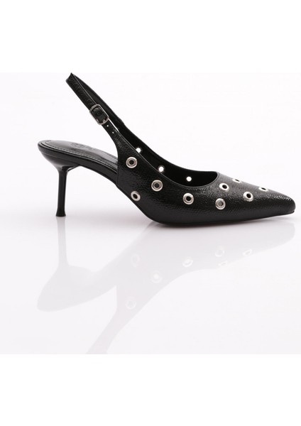 1783 Kadın Arkası Açik Sivri Burun Topuklu Ayakkabı
