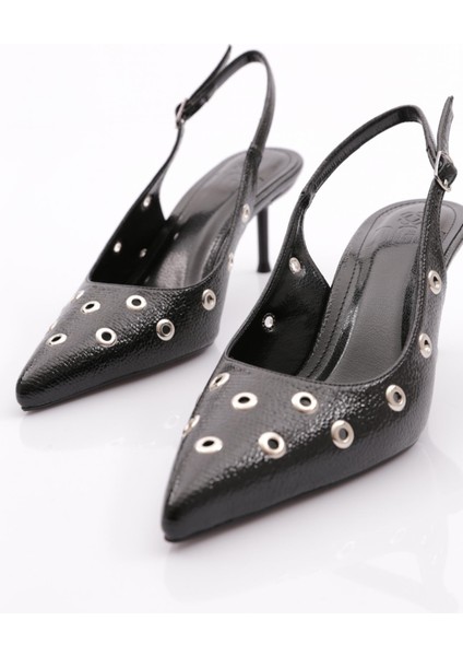 1783 Kadın Arkası Açik Sivri Burun Topuklu Ayakkabı fırsatları