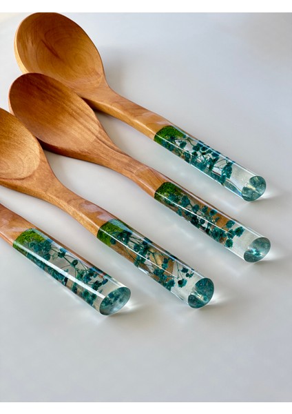 Gökyüzü Mavisi Serisi 4 Parça Tahta Servis ve Pişirme Mutfak Seti Takımı 29 Cm. modelleri