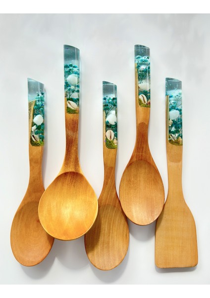 Okyanus Serisi Premium 5 Parça Tahta Servis ve Pişirme Seti Takımı 29 Cm. fiyatları