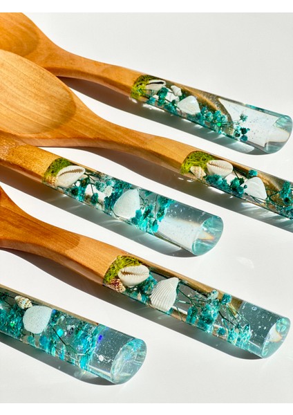 Okyanus Serisi Premium 5 Parça Tahta Servis ve Pişirme Seti Takımı 29 Cm.