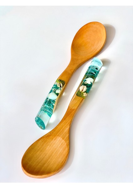 Okyanus Serisi Premium 5 Parça Tahta Servis ve Pişirme Seti Takımı 29 Cm.