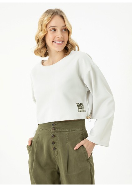 Bisiklet Yaka Taş Kadın Sweatshırt Nadıne