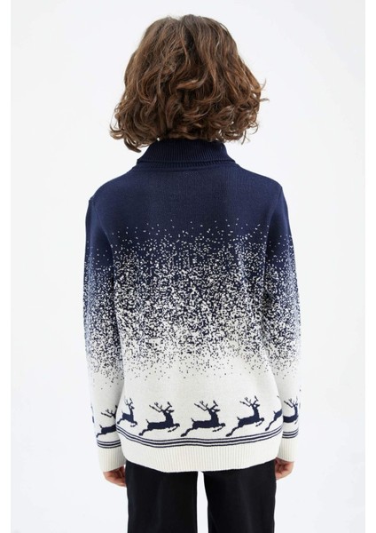 Erkek Çocuk Yılbaşı Temalı Balıkçı Yaka Kazak Y0677A623CW indirimleri