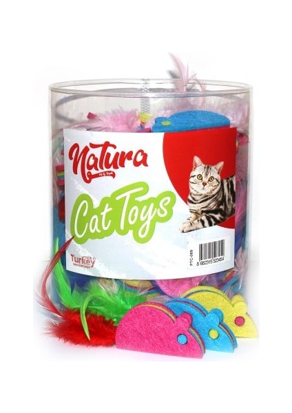 Keçe Fare Tüylü Kedi Oyuncak Ptc-069