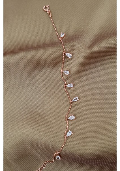 Beyaz Taşlı Sallantılı Grain Top Bileklik