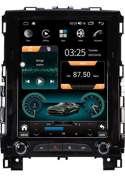 Renault Megane 4 Android 12 Carplay Navigasyon Multimedya - 2gb Ram 32GB HDD