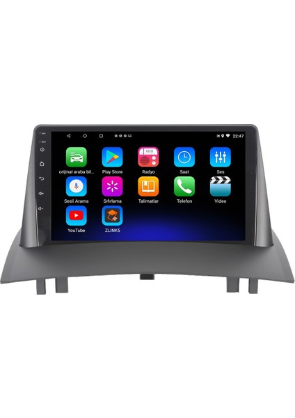 Renault Megane 2 Android 12 Carplay Navigasyon Multimedya - 4gb Ram 64GB HDD