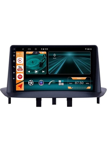 Renault Megane 3 Android 12 Carplay Navigasyon Multimedya - 2gb Ram 32GB HDD