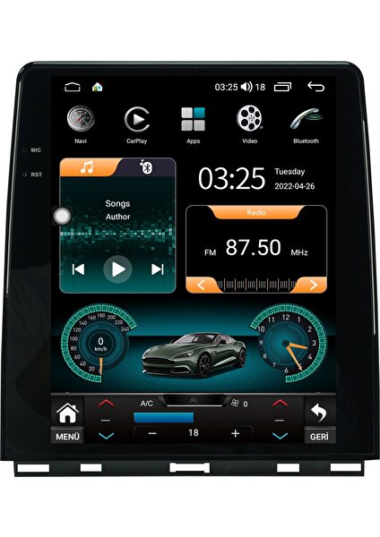 Celali Tuning Renault Clio 5 Android 12 Carplay Navigasyon Tesla Multimedya - 2gb Ram 32GB HDD