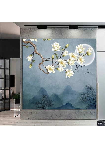 Dev Boyut Kare Badem Çiçekleri Kanvas Tablo DR0126