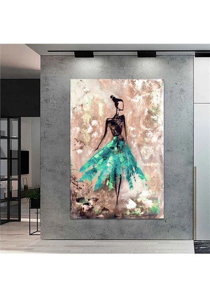 Extra Dev Boyut Dekoratif Tasarım Kadın Kanvas Tablo DR0128