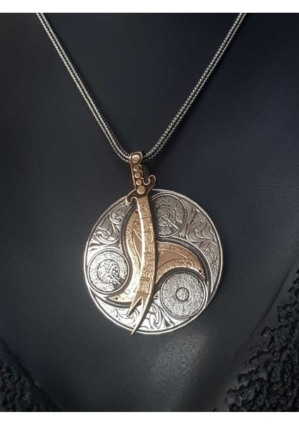 Unisex Zülfikar Kılıcı V 4 Dua 925 Ayar Gümüş Dönen Madalyon Kolye indirimleri