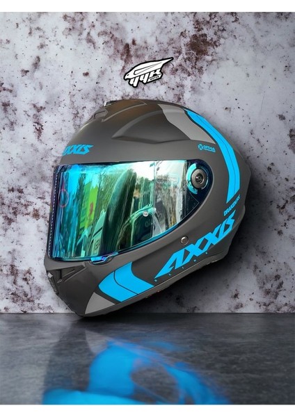Axxıs Draken Glacial. ''2 Vizörlü'' + ''sticker'' Hediyeli, Mat Motosiklet Kapalı Kask fiyatları