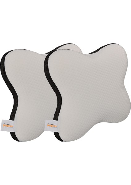 2'li Kelebek Ortopedik Boyun Destekli 47X40X13 cm Orta Sertlik Visco Yastık Antrasit File